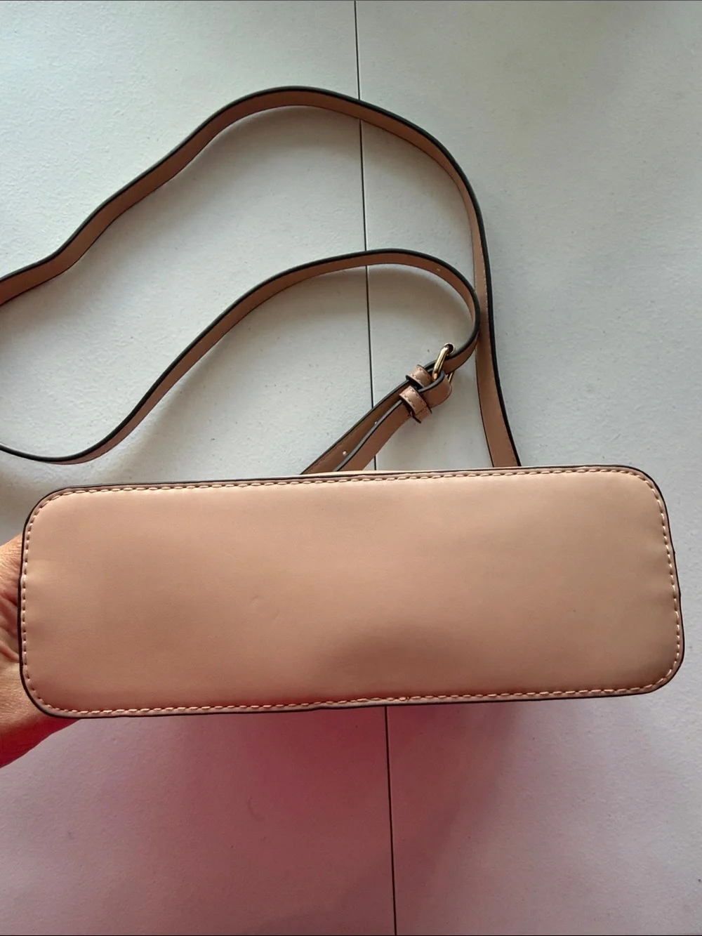 A NEW DAY Beige Faux Leather Crossbody Bag
